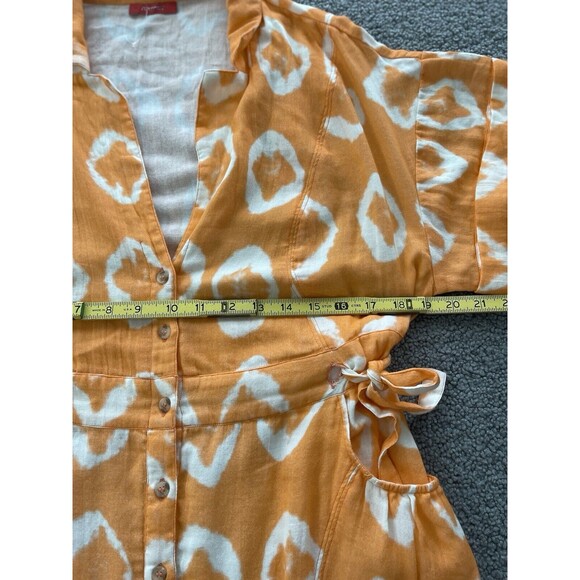 Radnik Romper Women Orange White Geometric Print Vacay Summer City Sz M ? New - Picture 8 of 10
